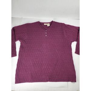 Vintage Bobbie Brooks Woman Cable‎ Knit Button Up Sweater Size 18W/20W